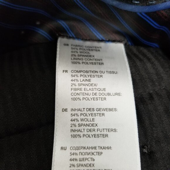 GS Mens Dress Pants 46/30 Charcoal Black Wool Blend Professional Business Formal - Picture 6 of 9